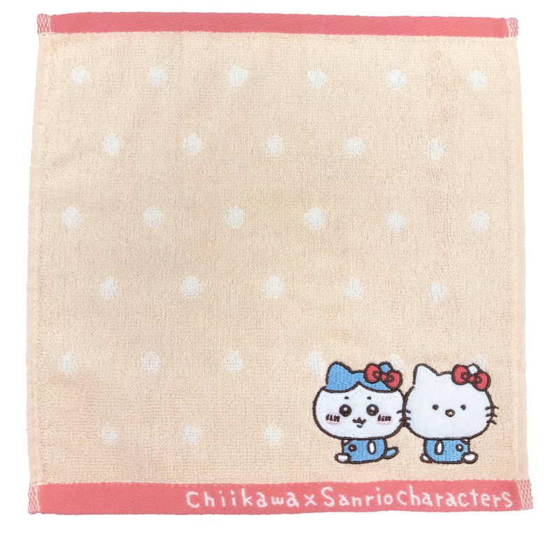 Chiikawa x Sanrio Characters Mini Towel (Hachiwari and Hello Kitty)