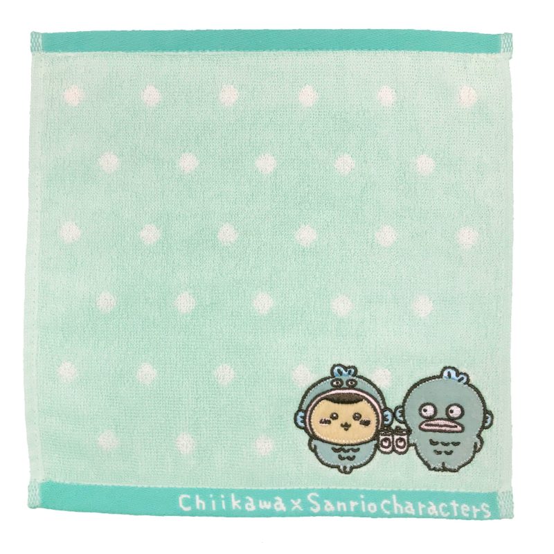 Chiikawa x Sanrio Characters Mini Towel (Kurimanju and Hangyodon)
