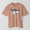 Chiikawa   Sanrio Characters Big T-Shirt Momonga   Kuromi Dusty Pink