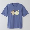 Chiikawa   Sanrio Characters Big T-Shirt Usagi   Pom Pom Purin Dusty Blue