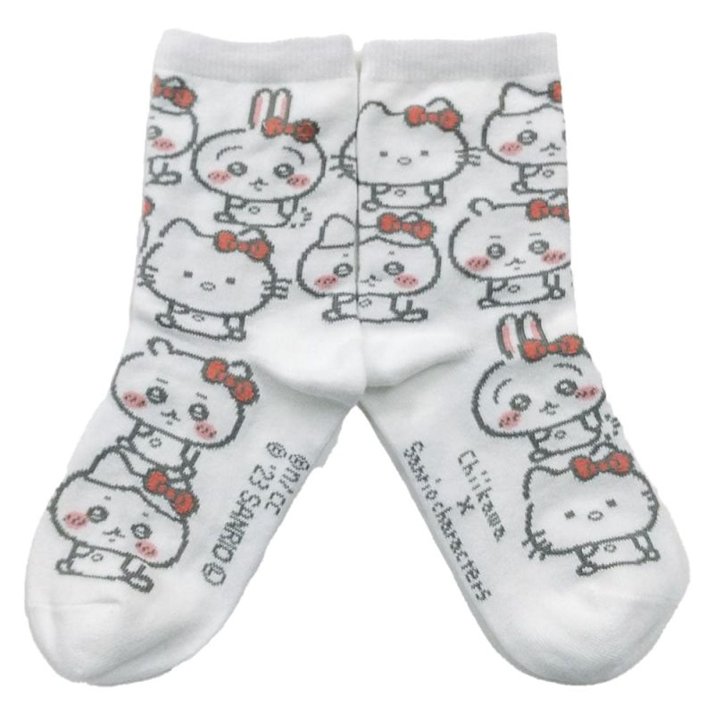 Chiikawa x Sanrio Characters Crew Socks (Hello Kitty All-Over Pattern) Kids'