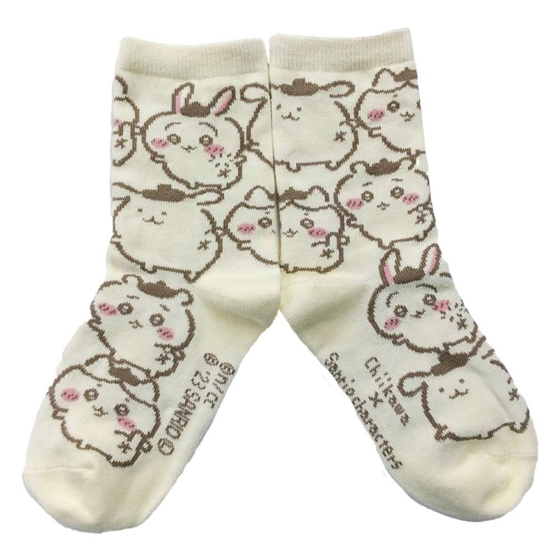 Chiikawa x Sanrio Characters Crew Socks (Pompompurin All-Over Pattern) Kids'