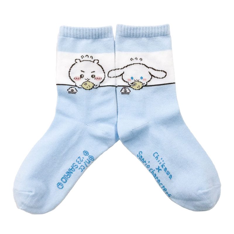 Chiikawa x Sanrio Characters Crew Socks (Chiikawa & Cinnamoroll) Kids'