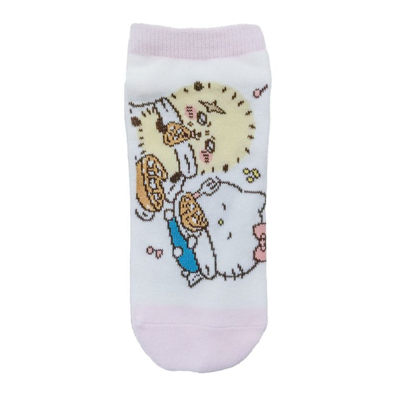 Chiikawa x Sanrio Characters Sneaker Socks (Rakko & Hello Kitty) Women's