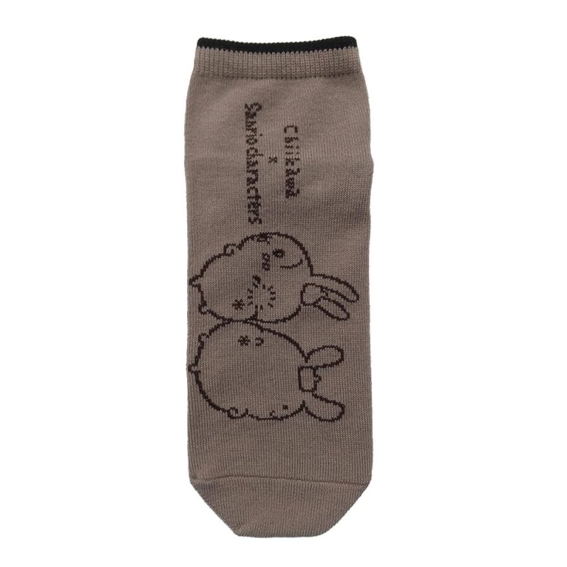Chiikawa x Sanrio Characters Sneaker Socks (Usagi & Pompompurin) Men's