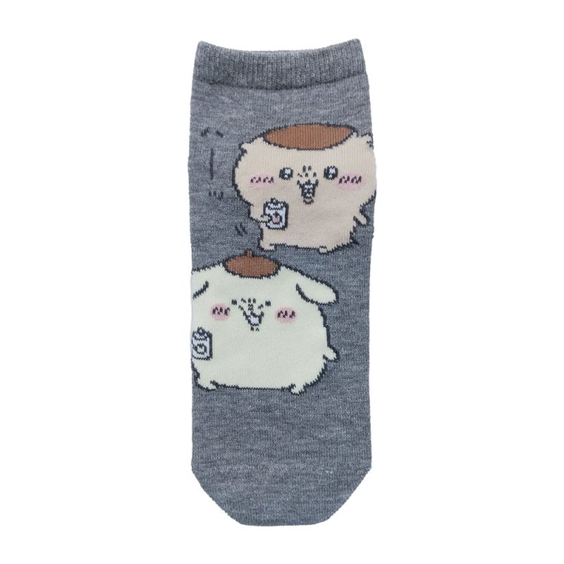 Chiikawa x Sanrio Characters Sneaker Socks (Kurimanju & Pompompurin) Men's