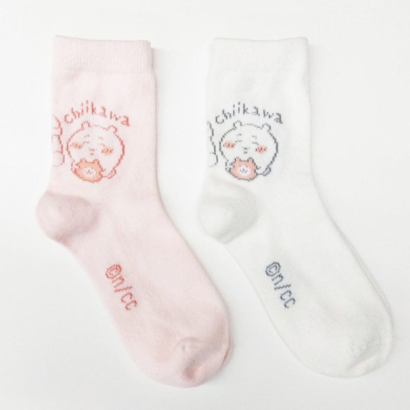 Chiikawa Room Socks (Chiikawa Off-White & Pink) Women's Set of 2 Pairs