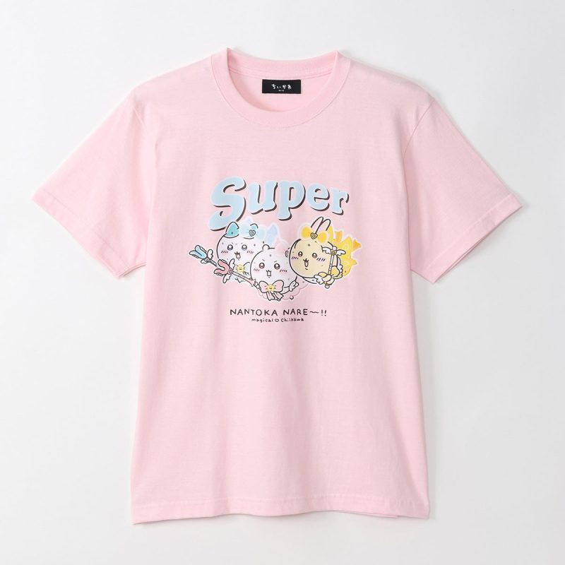 Chiikawa Super Magical Chiikawa T-shirt Super NANTOKA NARE~!! Baby Pink