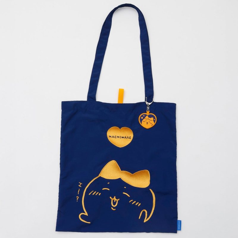 Chiikawa Embroidered ToteBag HachiwareHeart Blue (with EmbroideryKey ring)