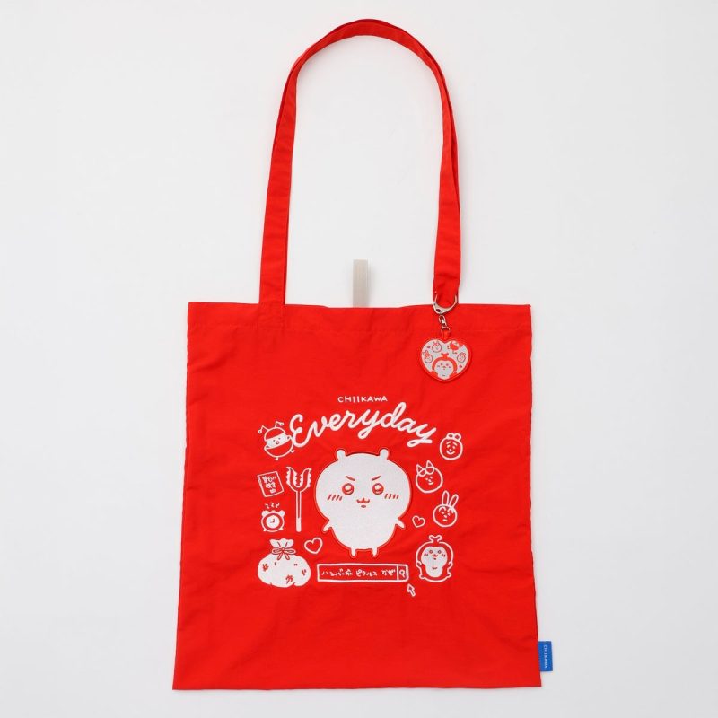 Chiikawa Embroidered ToteBag Chiikawa's Daily Red (with EmbroideryKey ring)