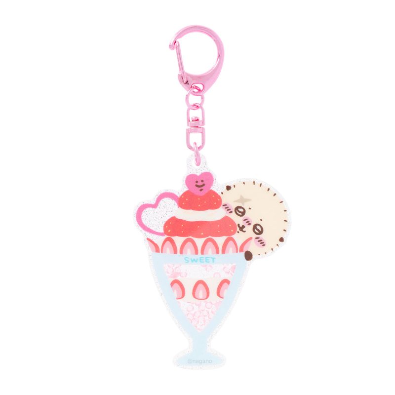 Chiikawa Rakko's Shaka-Shaka Keyholder (Strawberry Parfait)
