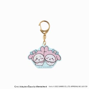 Chiikawa   Sanrio Characters Aurora Acrylic Key ring (Chiikawa & My Melody)