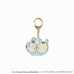 Chiikawa   Sanrio Characters Aurora Acrylic Key ring (Usagi & Pom Pom Purin)