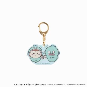 Chiikawa   Sanrio Characters Aurora Acrylic Key ring (Kurimanju & Hangyodon)