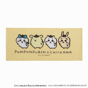 Chiikawa   Sanrio Characters Face Towel (Looking Back)