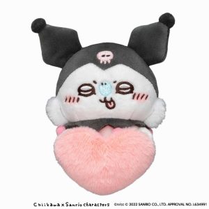 Chiikawa x Sanrio Characters Desktop Hang Plush (Momonga. Kuromi)
