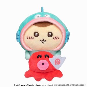 Chiikawa x Sanrio Characters Desktop Hang Plush (Kurimanju. Hangyodon)