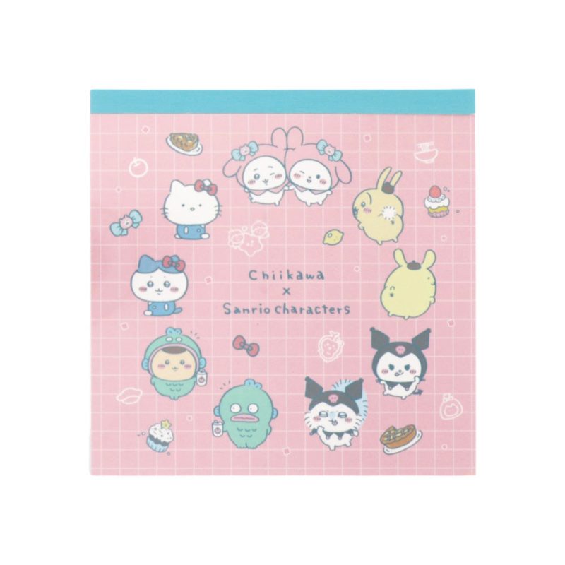 Chiikawa x Sanrio Characters Square Memo (Pink)