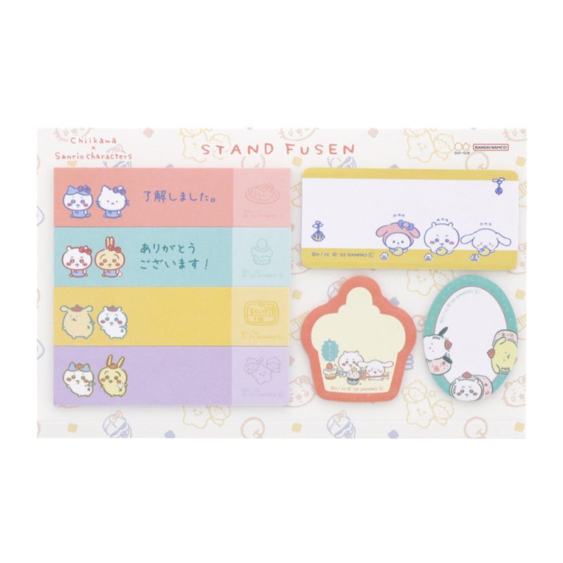 Chiikawa x Sanrio Characters Stand Sticky Notes (White)