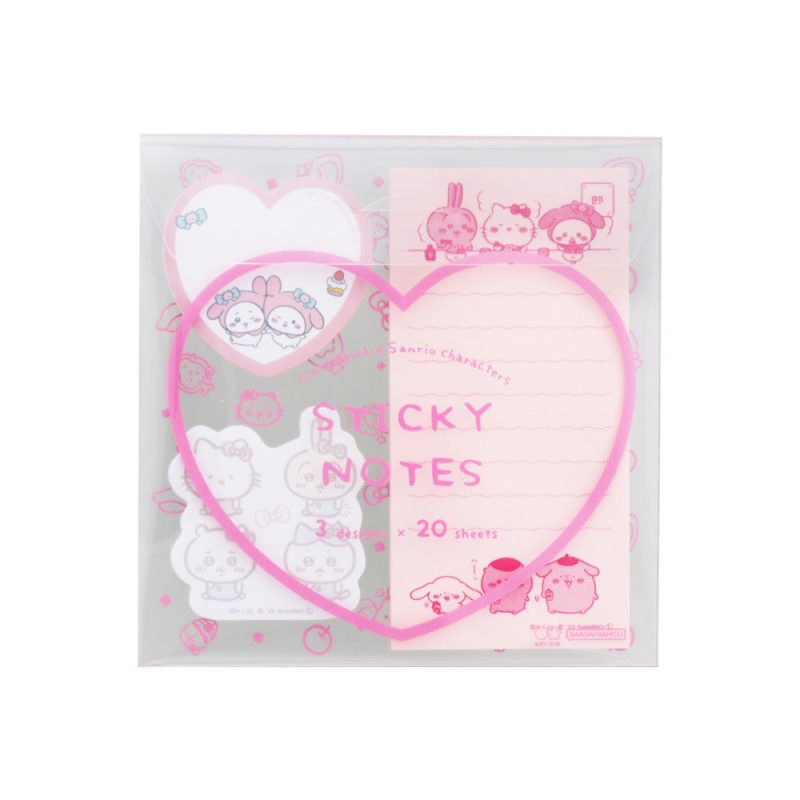 Chiikawa x Sanrio Characters Clear Case Sticky Notes (Pink)