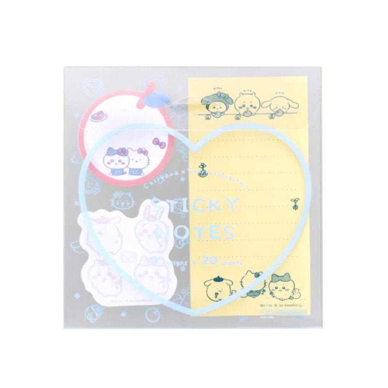Chiikawa x Sanrio Characters Clear Case Sticky Notes (Blue)