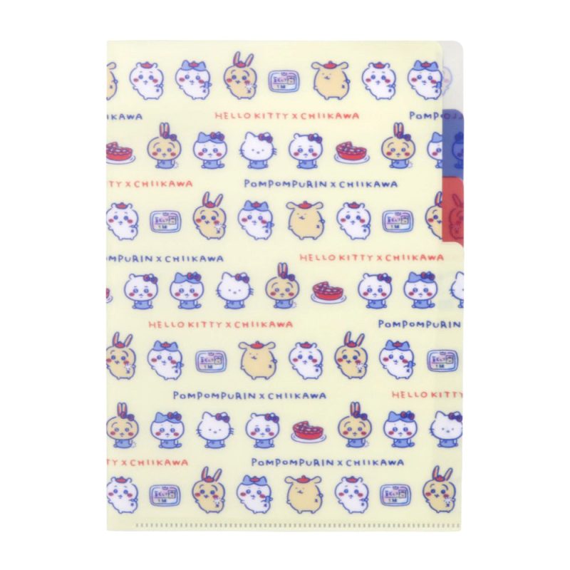 Chiikawa x Sanrio Characters Clear File A5 3P (Cream)