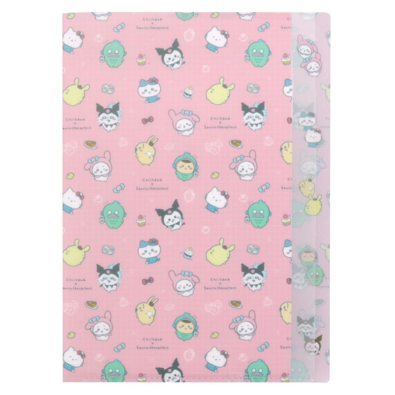 Chiikawa x Sanrio Characters Die-Cut Clear File 5P (Pink)