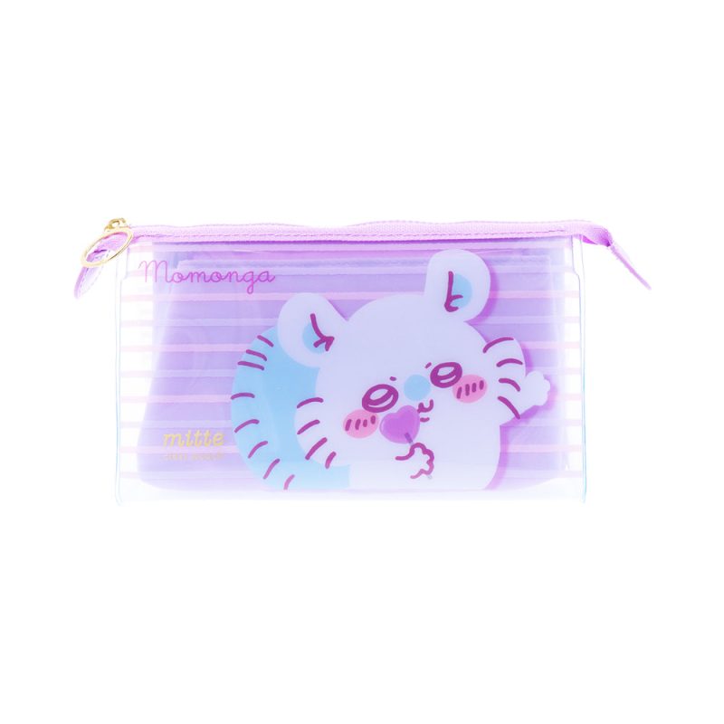 Chiikawa Clear Gusseted Pouch mitte (Momonga & Furuhonya)
