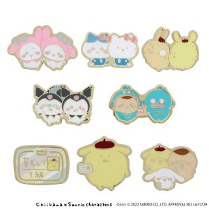 Chiikawa   Sanrio Characters Pin Collection (All 8 Types) 1 Box. 8 Pieces