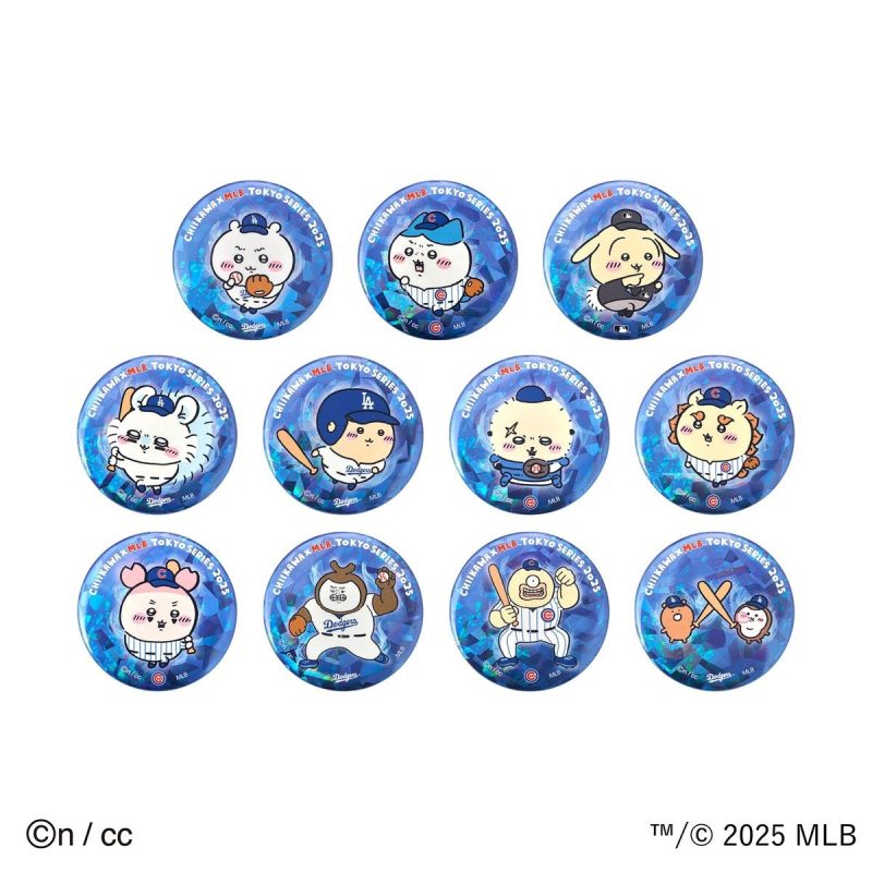 Chiikawa x MLB TOKYO SERIES Hologram Can Badge (11 types) 1BOX 11pcs